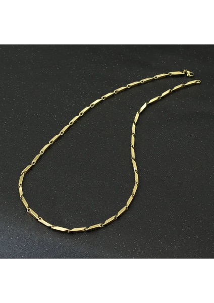 Çelik Küp Üçgen Zincir Kolye 74CM modelleri