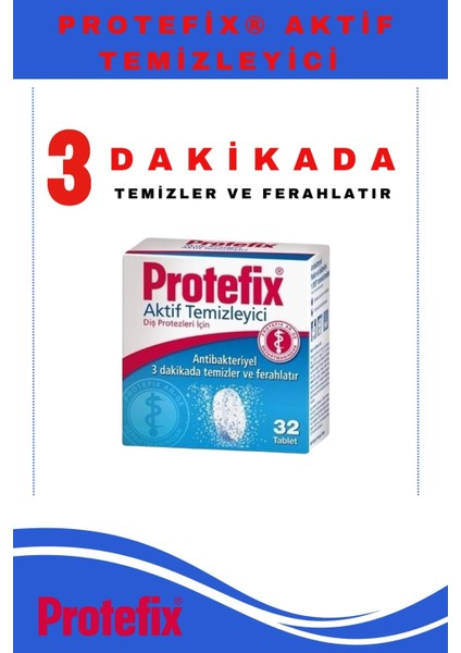 Diş Protezleri Temizleyici 32 Tablet + Protez Saklama 2'li Paket