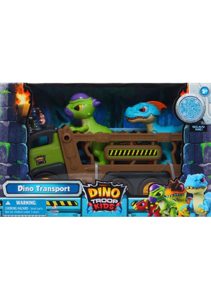 Dino Troops Kids Pachycephalosaurus & Raptor Figür ve Taşımacı Kamyon