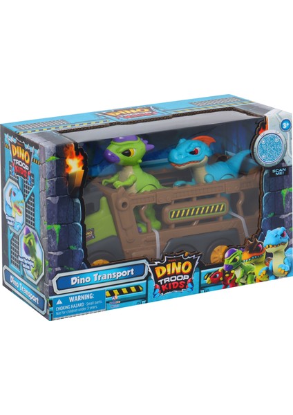 Dino Troops Kids Pachycephalosaurus & Raptor Figür ve Taşımacı Kamyon