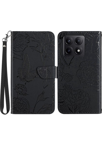 Xiaomi 14T Pro Kayışlı Deri Telefon Kılıfı (Yurt Dışından)