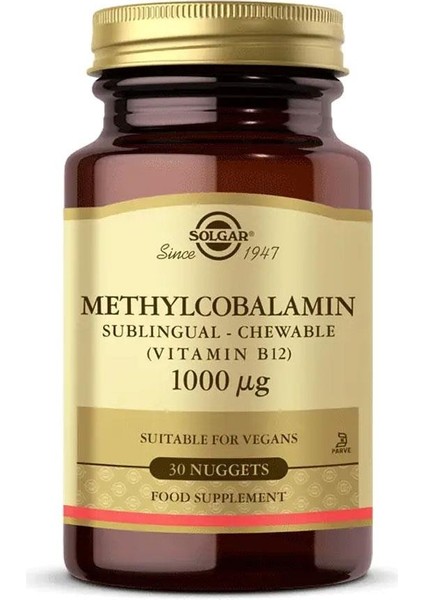 Methylcobalamin (Vitamin B12) 1000 Mcg 30 Tablet Metilkobalamin Formunda B12 Vitamin