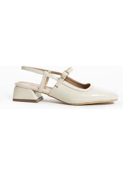 Tüvid Detaylı Küt Burun Kısa Topuklu Kadın Babet modelleri