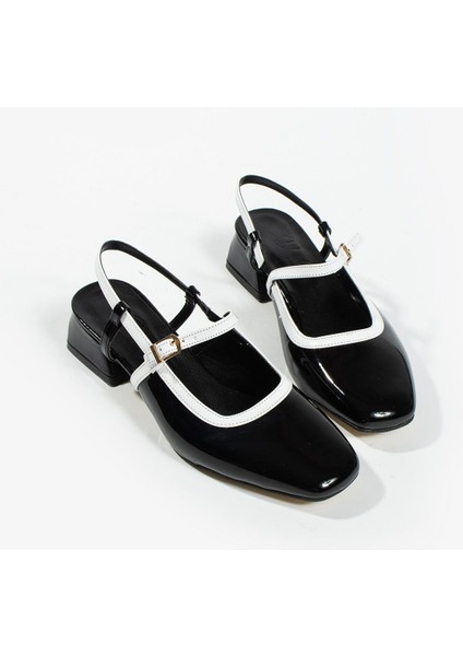 Tüvid Detaylı Küt Burun Kısa Topuklu Kadın Babet fiyatları