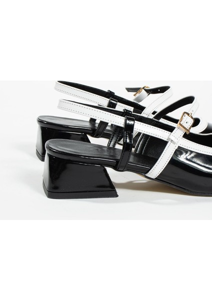 Tüvid Detaylı Küt Burun Kısa Topuklu Kadın Babet modelleri