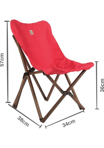 KIDS Ahşap Katlanır Kamp & Bahçe Sandalyesi – Antrasit Iskelet - Kırmızı Kılıf fiyatları