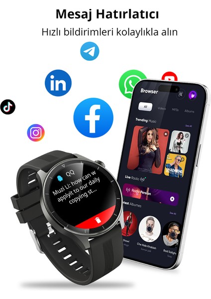 SW-2P-GY Akıllı Saat 3.7cm LCD Bluetooth Çağrı Sağlık Gözetimi Spor Bildirimleri IP67 Gri