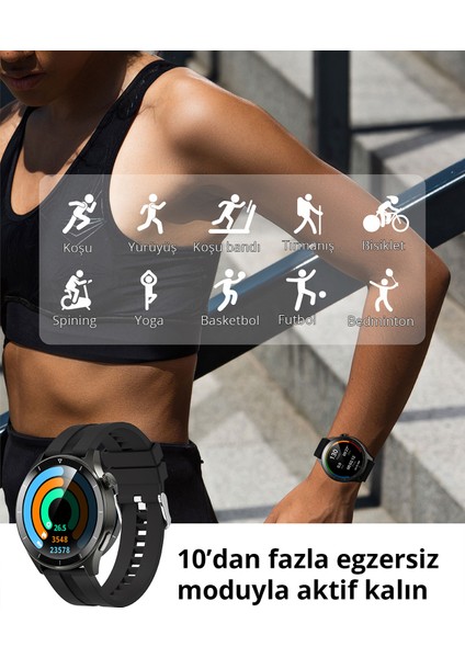 SW-2P-GY Akıllı Saat 3.7cm LCD Bluetooth Çağrı Sağlık Gözetimi Spor Bildirimleri IP67 Gri