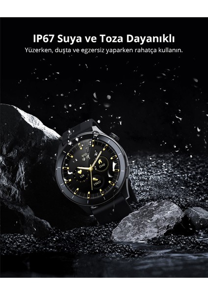 SW-2P-GY Akıllı Saat 3.7cm LCD Bluetooth Çağrı Sağlık Gözetimi Spor Bildirimleri IP67 Gri