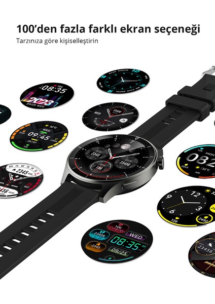 SW-2P-GY Akıllı Saat 3.7cm LCD Bluetooth Çağrı Sağlık Gözetimi Spor Bildirimleri IP67 Gri