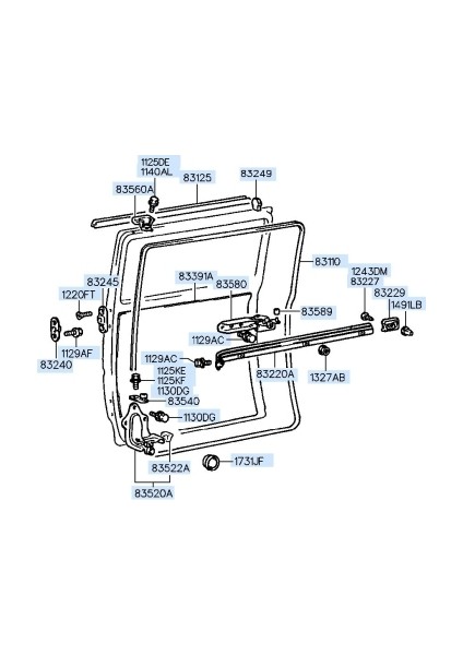 Burç Orta Kapı Ray H100 Orta Kapı Ray Burcu / L- 300 / Besta (Yerli) (Oem No: 83589-43000)