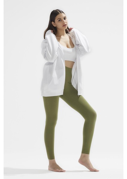 Ela Kapüşonlu 2 İplik Fermuar Detaylı Loose Fit Örme Sweatshirt 1051 modelleri