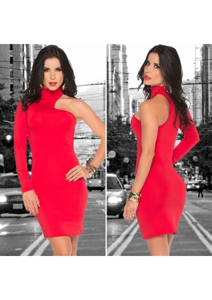 B101061 Asimetrik Mini Elbise indirimleri