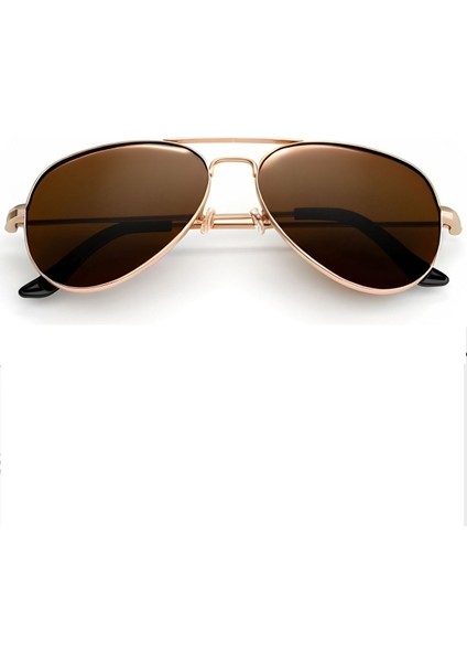 Tia Aviator Damla Model Metal Çerçeveli Rose_kahve Erkek Güneş Gözlüğü