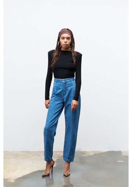 Lacivert Nevruz Dikişli %100 Cotton Denim Pantolon fiyatları