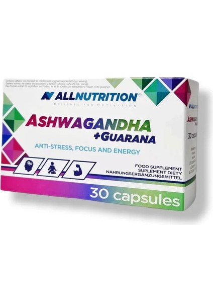 All Nutrition Ashwagandha + Guarana 30 Capsul