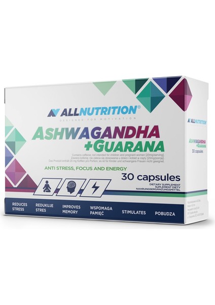 All Nutrition Ashwagandha + Guarana 30 Capsul