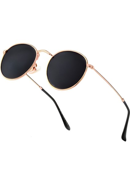Round Metal Rose Gold-Siyah Yuvarlak Kadın Güneş Gözlüğü fiyatları