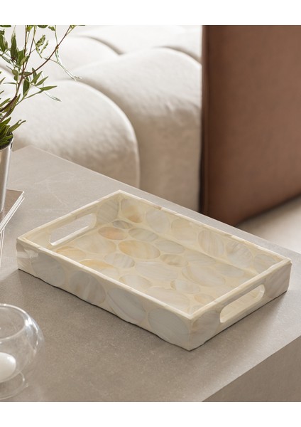 Aurore Dikdörtgen Tepsi - Beyaz