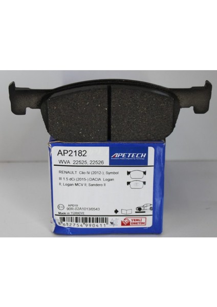 Ap2182 Ön Balata Clıo Iv 0.9 Tce-1.2-1.5Dcı 12=> Dacıa Duster-Logan Iı- Sandero Iı 1.2-1.5Dcı 12