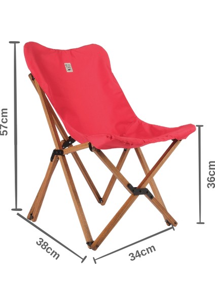 KIDS Ahşap Katlanır Kamp & Bahçe Sandalyesi – Kahverengi Iskelet - Kırmızı Kılıf fiyatları