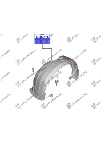 Çamurluk Davlumbazı I20 Ön 21Sonrası Sol (Oem No: 86811-Q0200)