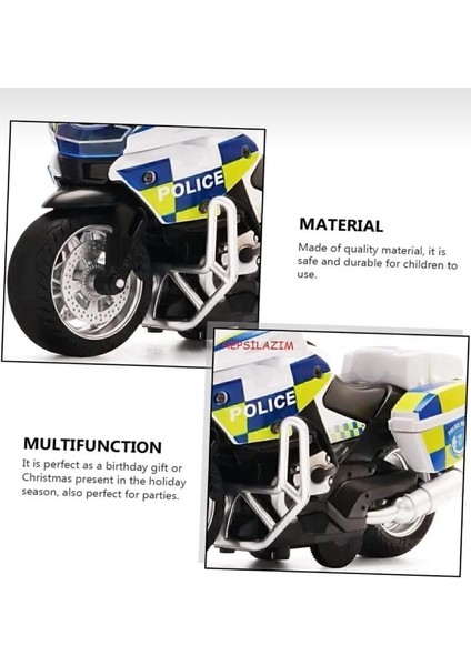 Die Cast Metal Oyuncak Motorsiklet Çek Bırak Polis Motoru 13 cm fiyatları