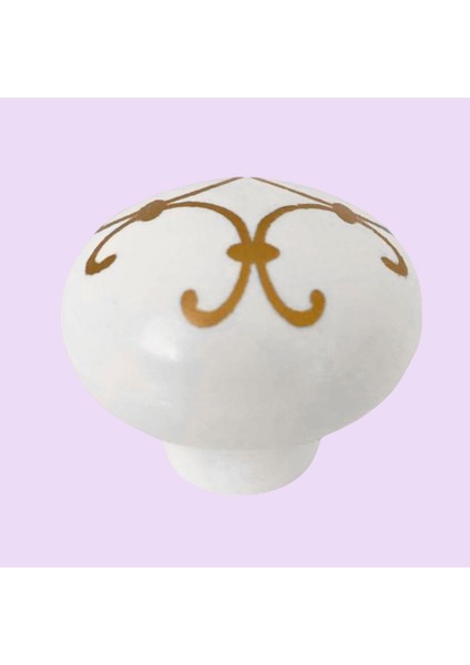 8 Adet Defne Altın Çizgili Beyaz Polimer Düğme Kulp Mantar Mobilya Mutfak Dolabı Çekmece Kulbu Kulpları indirimleri