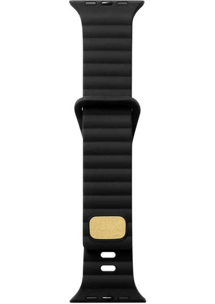 Apple Watch Ultra 2 49MM Kordon Silikon Metal Tokalı Ayarlanabilir KRD73 Siyah