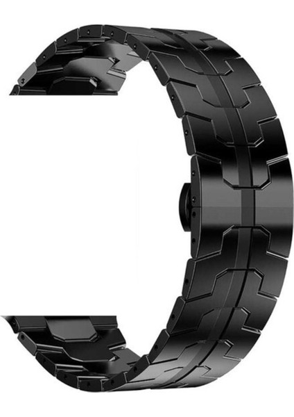 Apple Watch 7 45MM Kordon Titanium Alaşımlı Metal KRD63 Siyah