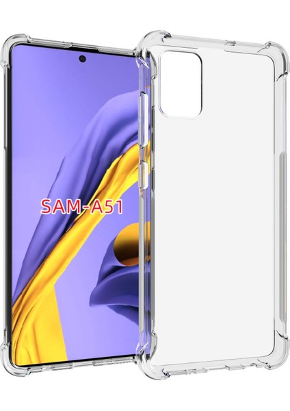 Samsung Galaxy A51 Antişok Koruyucu Şeffaf Sert Silikon Kapak