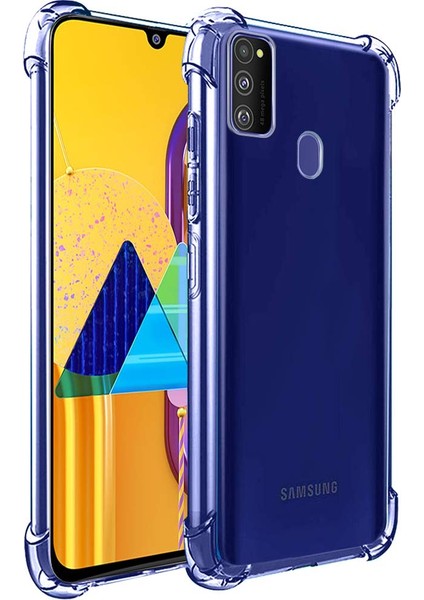 Samsung Galaxy M21 Antişok Koruyucu Şeffaf Sert Silikon Kapak