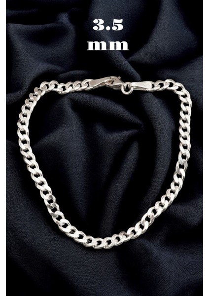 925 Ayar Gümüş 3.5 mm Gurmet Modeli Erkek Gümüş Bileklik