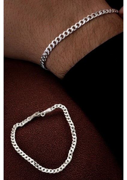 925 Ayar Gümüş 3.5 mm Gurmet Modeli Erkek Gümüş Bileklik fırsatları