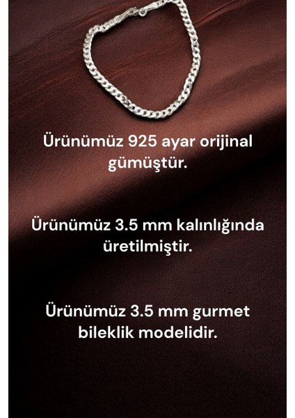 925 Ayar Gümüş 3.5 mm Gurmet Modeli Erkek Gümüş Bileklik indirimleri