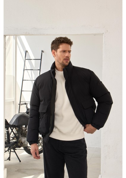 Erkek Torba Cepli Mont Siyah - 3821DNGR modelleri