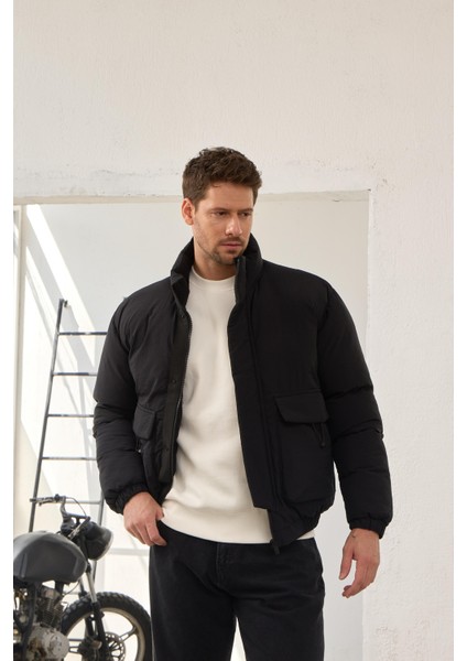 Erkek Torba Cepli Mont Siyah - 3821DNGR indirimleri