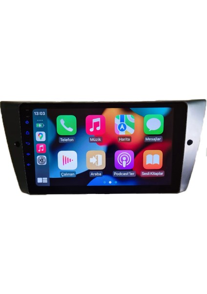 BMW 3 Serisi (2006-2011)Android Sürüm 13 Kablosuz Carplay Navigasyon Multimedya 9 Inç Ekran Navigasyon Cihazı 4G Ram +32GB Hafıza Çerçeve ve Arka Görüş Kamerası ile