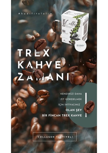 TrexTea Trex Coffee collogen (kolejen) takviyeli 30 şase 30 günlük kullanım