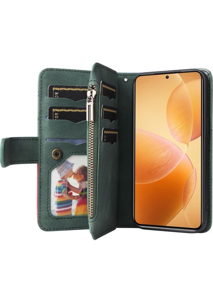 Xiaomi 14T Pro Fermuar Cüzdan Deri Telefon Kılıfı Standı (Yurt Dışından) modelleri