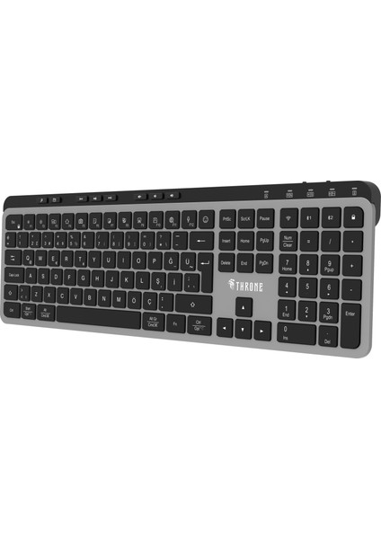 Elite K1 Sessiz Switch 110+8 Multimedya Tuşlu Windows & Macos Uyumlu Premium Alüminyum-Metal Kablosuz Ofis Klavyesi (2.4ghz + Çift Bluetooth Profili)