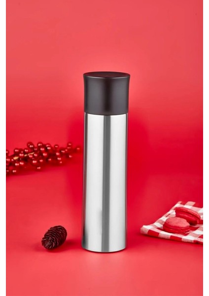 Cooker CKR-2057 Siyah 500 ml Bardaklı Paslanmaz Çelik Termos