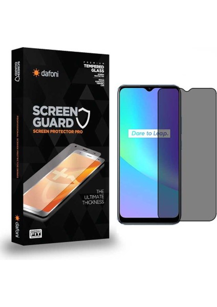 Realme C25 Full Privacy Tempered Glass Premium Cam Ekran Koruyucu