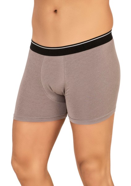 Erkek Modal Pamuklu Boxer Şort | Gri K11256