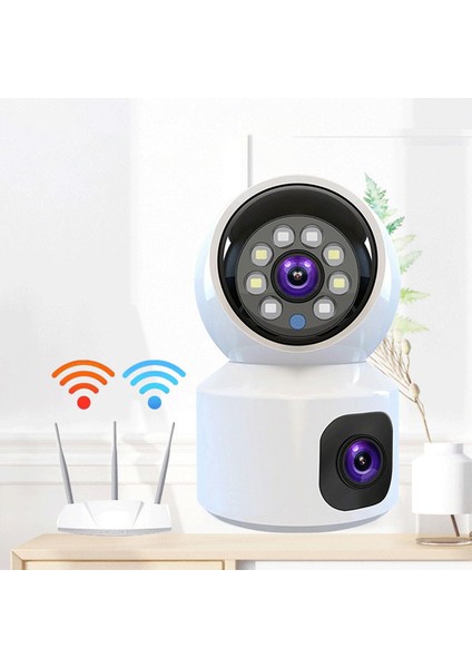 360 Full Hd Çift Kameralı 1080P Wifi Akıllı Güvenlik Kamerası