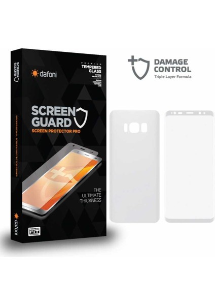 Samsung Galaxy S8 Plus Curve Darbe Emici Beyaz Ön+Arka Ekran Koruyucu Film
