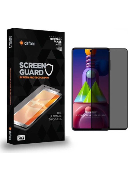 Samsung Galaxy M51 Full Privacy Tempered Glass Premium Cam Ekran Koruyucu