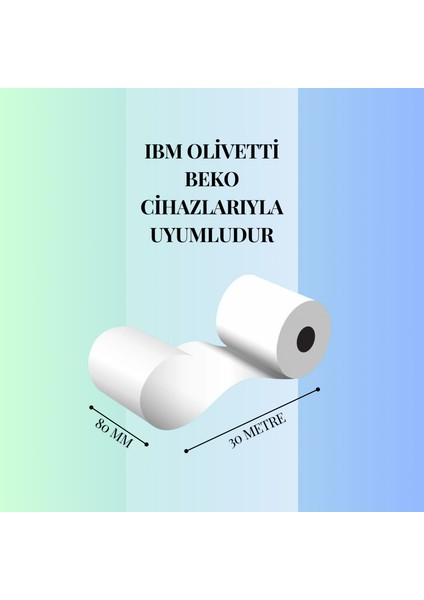 80 x 30 Termal Yazarkasa Plasiyer Adisyon Yazıcı Sıramatik Rulosu 30 mt