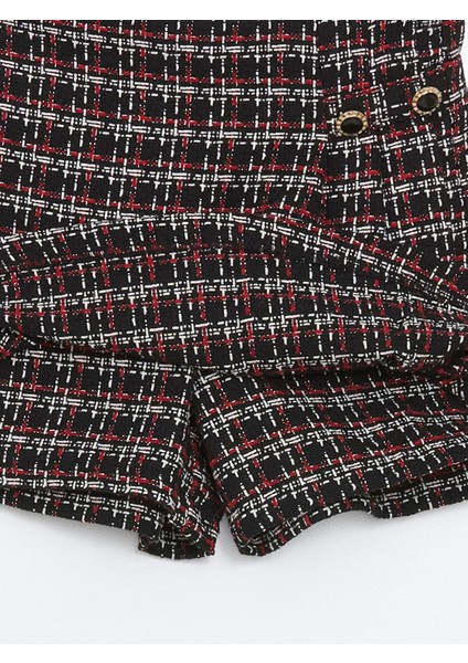 Lcw Kids Ekoseli Beli Lastikli Tüvit Kız Çocuk Şort Etek