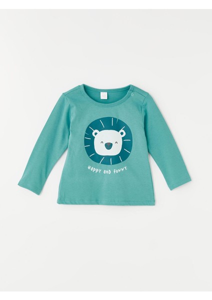 Lcw Baby Bisiklet Yaka Uzun Kollu Baskılı Erkek Bebek Pijama Takımı